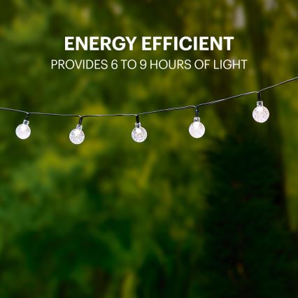 Grundig - LED Łańcuch solarny 50xLED/8 funkcji 6,9m ciepła biel