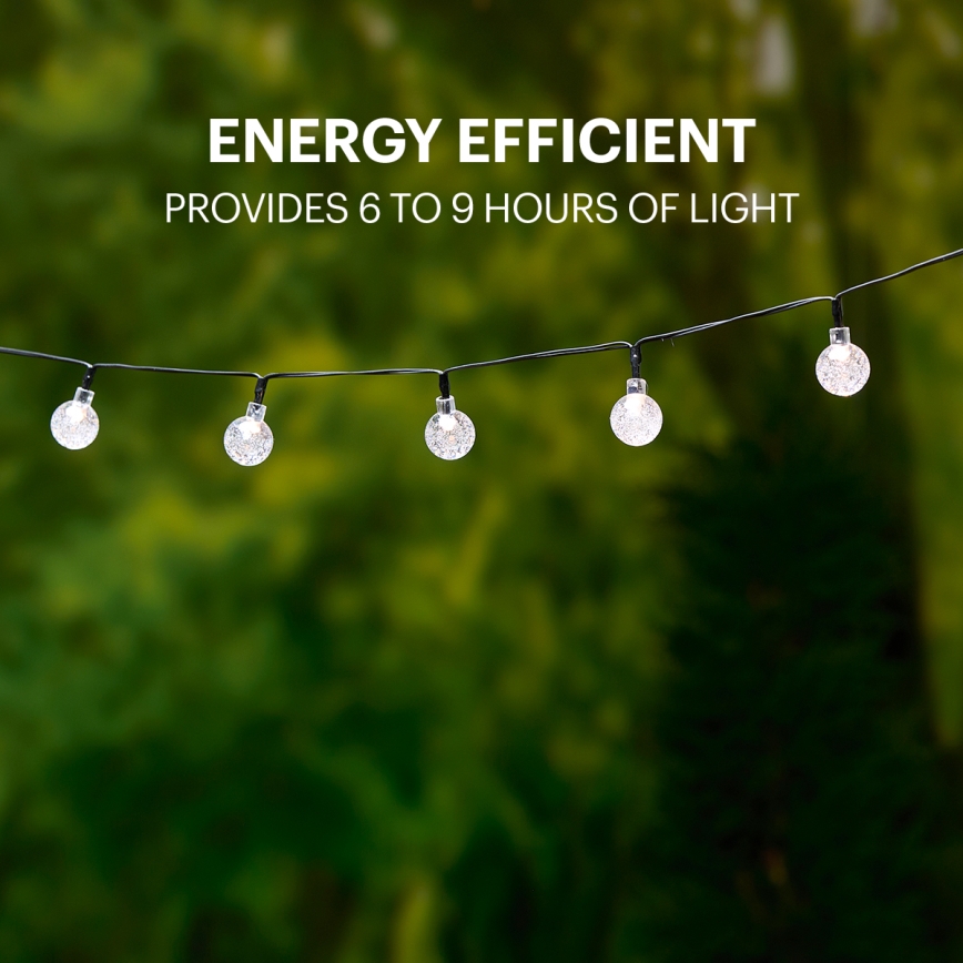 Grundig - LED Łańcuch solarny 50xLED/8 funkcji 6,9m ciepła biel