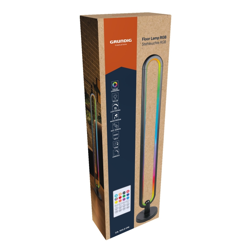 Grundig - ściemniana lampa podłogowa LED RGB LED/8W/5V + pilot zdalnego sterowania