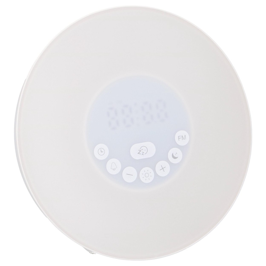 Grundig - LED RGB Ściemniana lampka nocna z budzikiem i radiem FM LED/5V/3xAAA