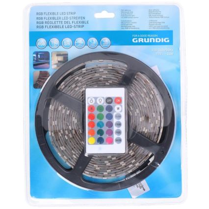 Grundig - LED RGB Ściemniana taśma 5m LED/24W/230V + pilot