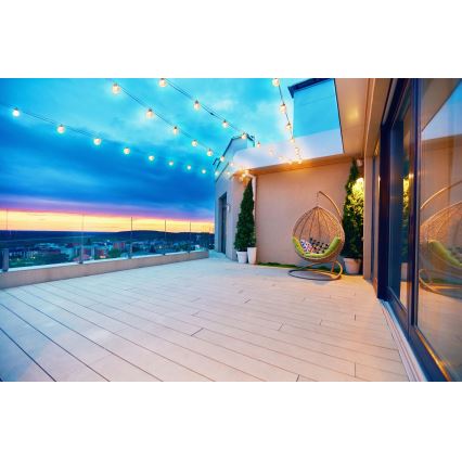 Grundig - LED Ściemnialny łańcuch solarny 50xLED/8 funkcji 9,35m ciepła biel + pilot zdalnego sterowania
