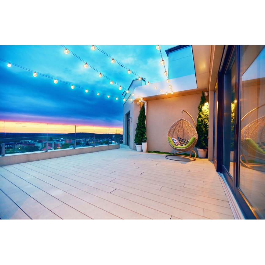 Grundig - LED Ściemnialny łańcuch solarny 50xLED/8 funkcji 9,35m ciepła biel + pilot zdalnego sterowania