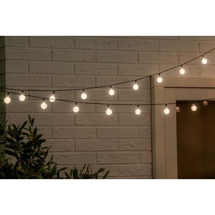 Grundig - LED Ściemnialny łańcuch solarny 50xLED/8 funkcji 9,35m IP44 ciepła biel + pilot zdalnego sterowania