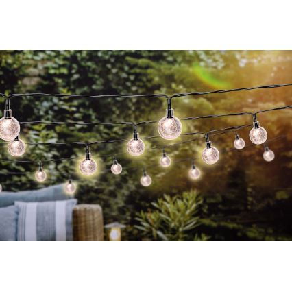Grundig - LED Ściemnialny łańcuch solarny 50xLED/8 funkcji 9,35m IP44 ciepła biel + pilot zdalnego sterowania