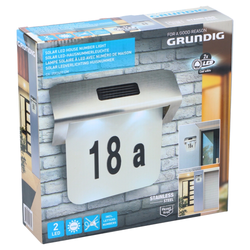 Grundig - LED Solarny numer domu 1,2V 600 mAh