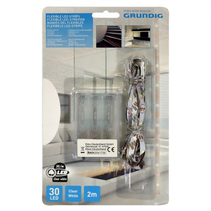 Grundig - LED Taśma 2m LED/3xAA dzienna biel