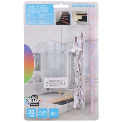 Grundig - LED Taśma 2m LED/3xAA wielobarwna