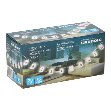 Grundig - LED Taśma z 85 literami 20xLED/2xAA