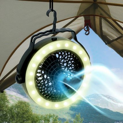 Grundig - Przenośny wentylator z oświetleniem LED LED/3xAA