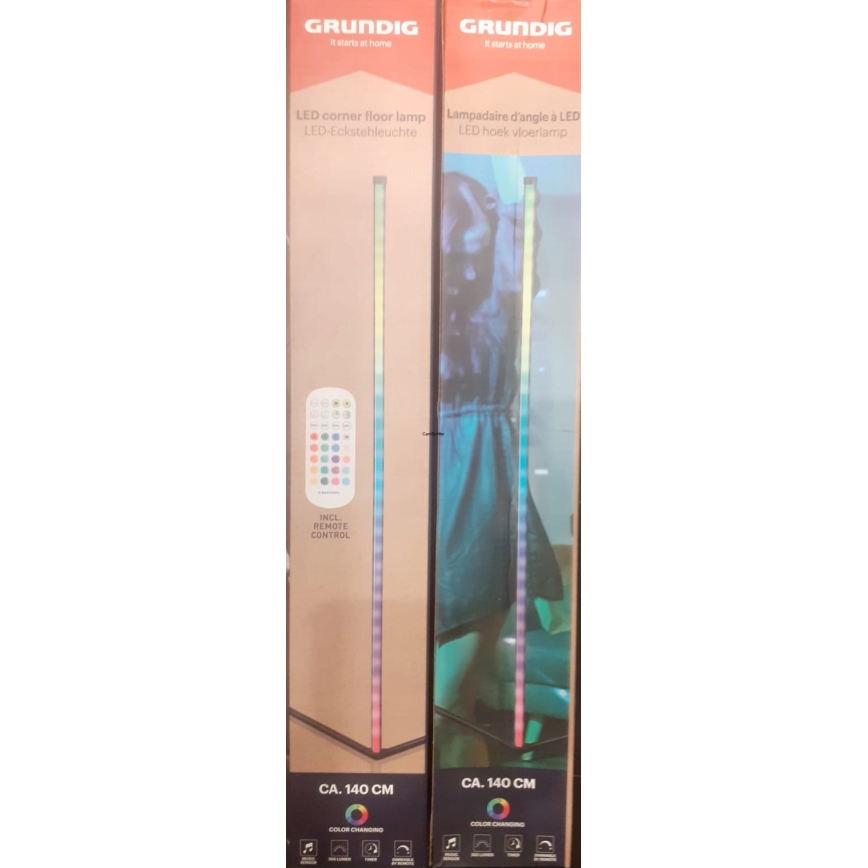 Grundig - ściemnialna lampa stojąca LED RGBW LED/6W/230V + pilot zdalnego sterowania