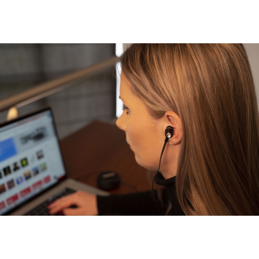 Grundig - Słuchawki z mikrofonem JACK 3,5 mm czarne