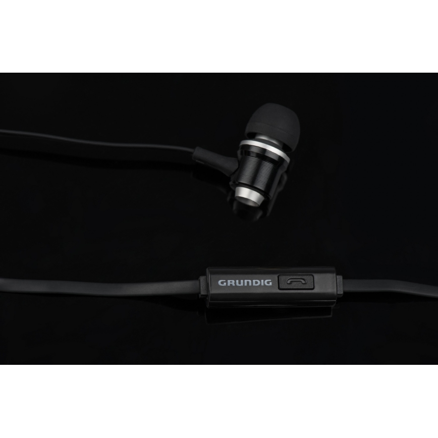 Grundig - Słuchawki z mikrofonem JACK 3,5 mm czarne