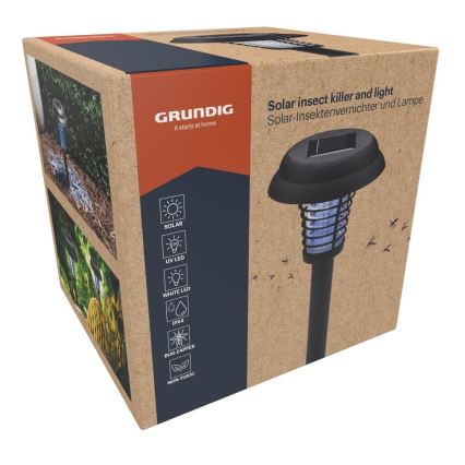 Grundig - Solarna lampa LED i pułapka na owady UV LED/1xAA 600 mAh IPX4