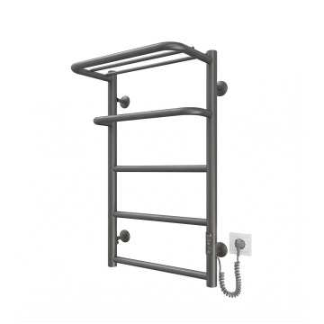 Grzejnik drabinkowy do łazienki HOTEL 75W/230V, 66x42 cm, stal nierdzewna/antracyt, prawy