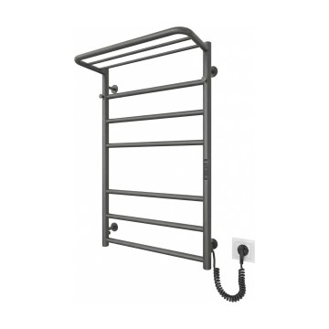 Grzejnik drabinkowy łazienkowy HOME 95W/230V 77x53 cm stal nierdzewna/antracyt prawy