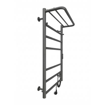 Grzejnik drabinkowy łazienkowy HOME 95W/230V 77x53 cm stal nierdzewna/antracyt prawy