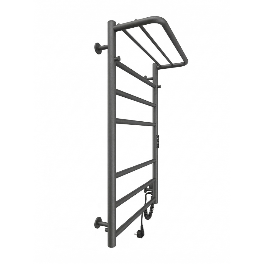 Grzejnik drabinkowy łazienkowy HOME 95W/230V 77x53 cm stal nierdzewna/antracyt prawy