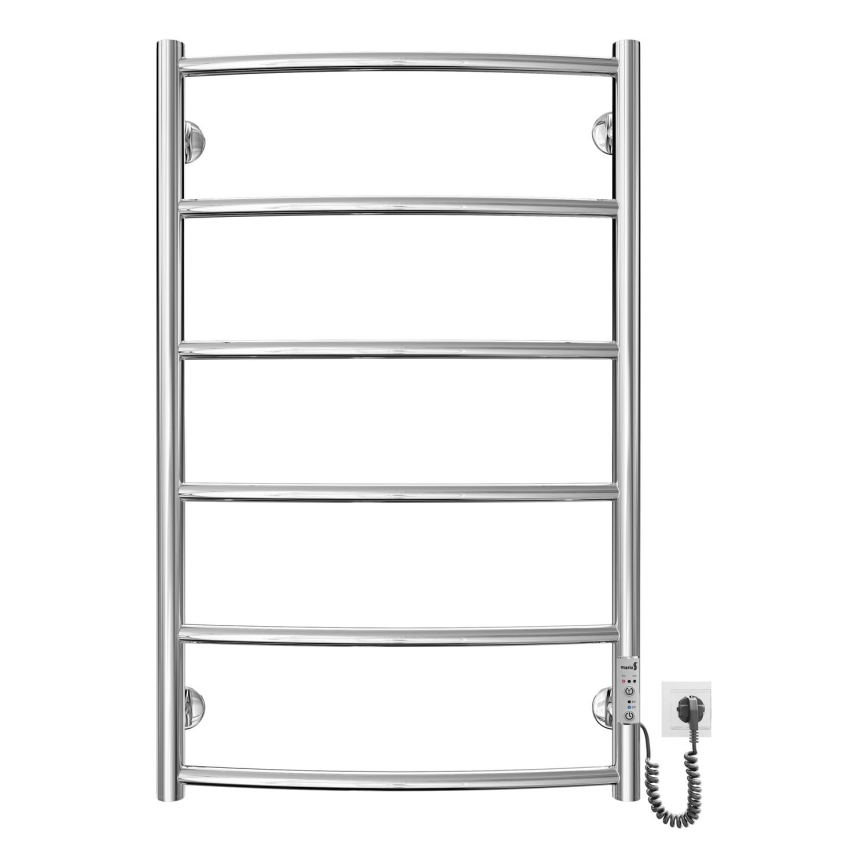 Grzejnik drabinkowy na ręczniki CLASSIC 100W/230V 81x53cm stal nierdzewna/chrom błyszczący prawa