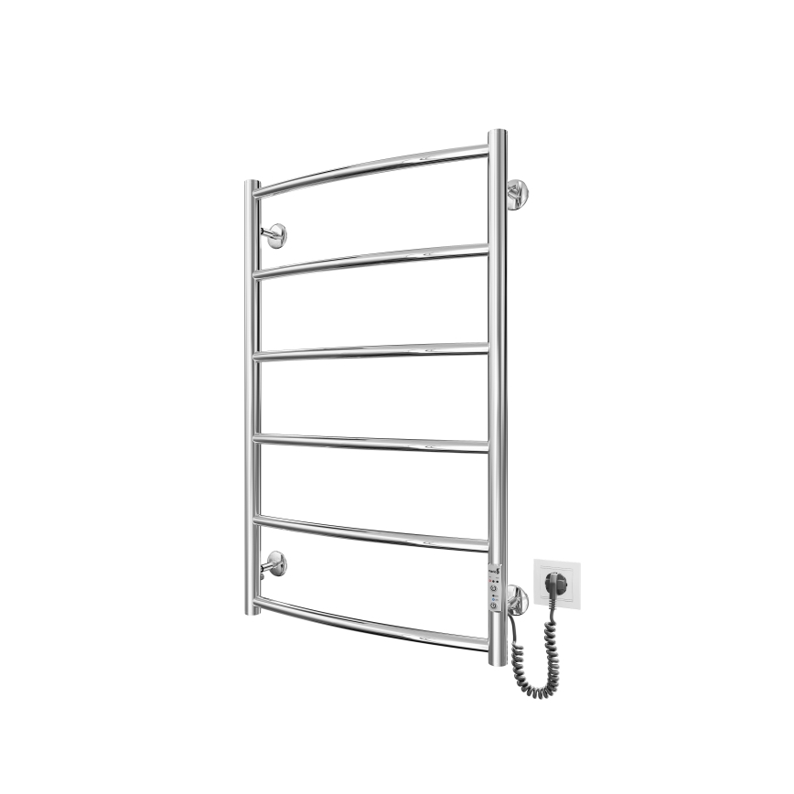 Grzejnik drabinkowy na ręczniki CLASSIC 100W/230V 81x53cm stal nierdzewna/chrom błyszczący prawa