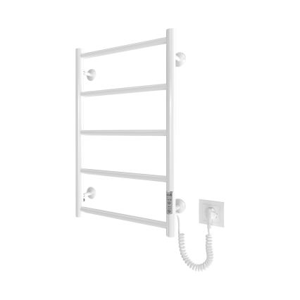 Grzejnik łazienkowy drabinkowy CLASSIC 65W/230V 66x42 cm, stal nierdzewna/biały, prawy