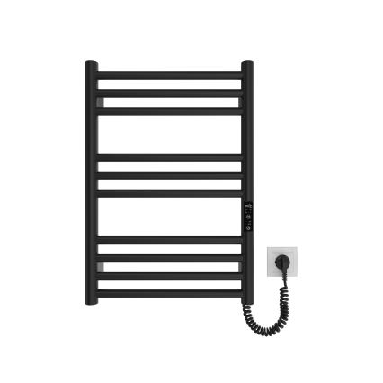 Grzejnik łazienkowy drabinkowy HF GREENWICH 100W/230V 57x43 cm, czarny, prawy, okrągły