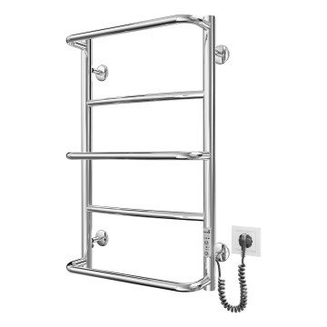 Grzejnik łazienkowy drabinkowy LUX 65W/230V 66x42 cm stal nierdzewna/błyszczący chrom prawy