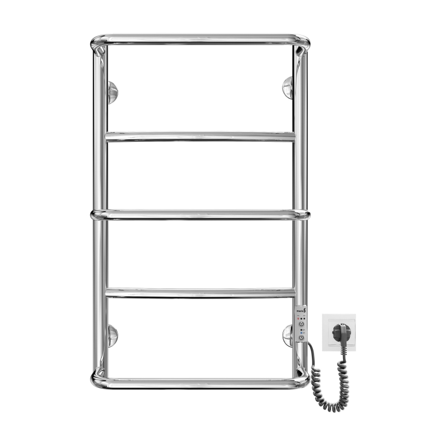Grzejnik łazienkowy drabinkowy LUX 65W/230V 66x42 cm stal nierdzewna/błyszczący chrom prawy