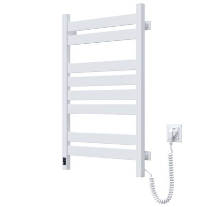 Grzejnik łazienkowy drabinkowy z termostatem LARGO 432W/230V 80,6 cm IP44 biały prawostronny kwadratowy