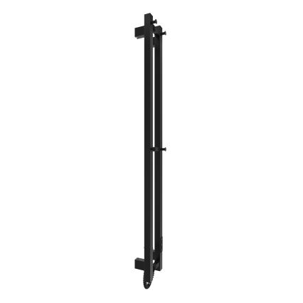 Grzejnik łazienkowy HF SLIM 80W/230V 117x14 cm czarny kanciasty IP44