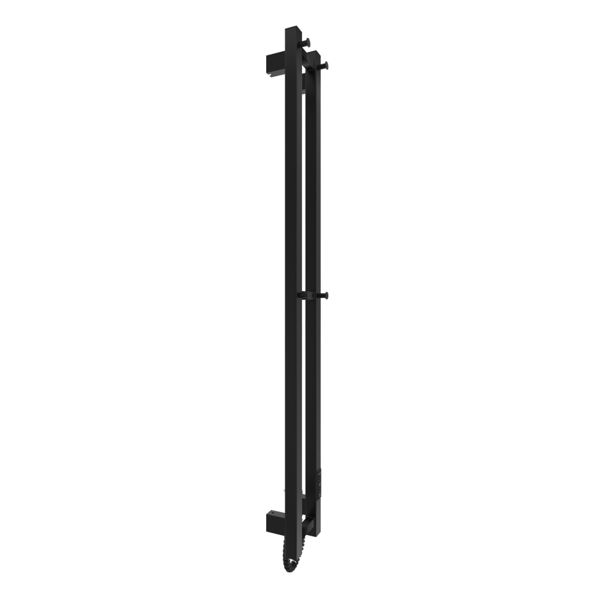 Grzejnik łazienkowy HF SLIM 80W/230V 117x14 cm czarny kanciasty IP44