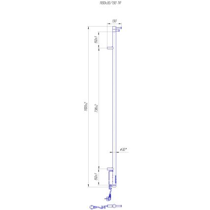 Grzejnik łazienkowy RAY 25W/230V 110x30 cm IP44 stal nierdzewna/chrom błyszczący