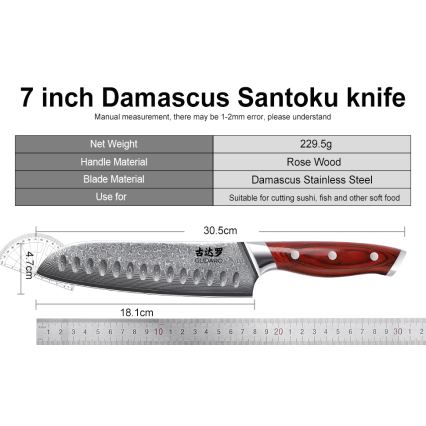 Gudaro - 7-częściowy zestaw noży kuchennych w bloku KENSHO, akacja