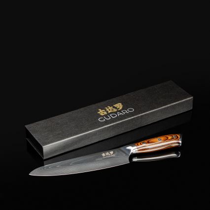 Gudaro - Damasceński nóż szefa kuchni FENG 8, 67 warstw stali, długość 20 cm