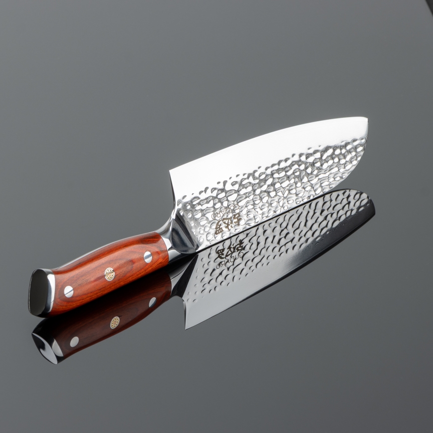 Gudaro - Damaszkowy nóż kuchenny Santoku MIYABI 7, 67 warstw stali, długość 17,5 cm