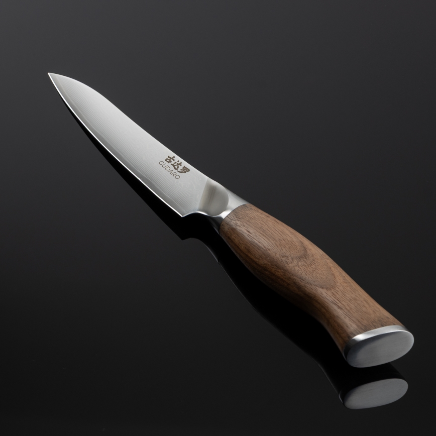 Gudaro - Uniwersalny nóż kuchenny TAKUMI 5, damasceński, 67 warstw stali, długość 12,5 cm, orzech