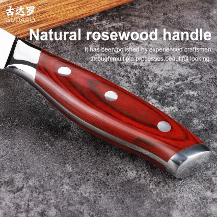 Gudaro - Nóż uniwersalny kuchenny damasceński KENSHO 5, 67 warstw stali, długość ostrza 12,5 cm