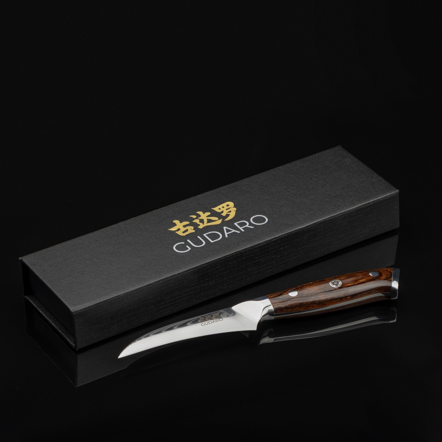 Gudaro - Nóż kuchenny BIRD BEAK 7,6 cm stal damasceńska