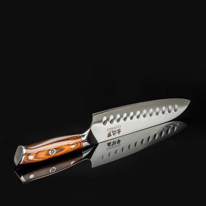 Gudaro - Nóż kuchenny SANTOKU 17,5 cm ze stali damasceńskiej