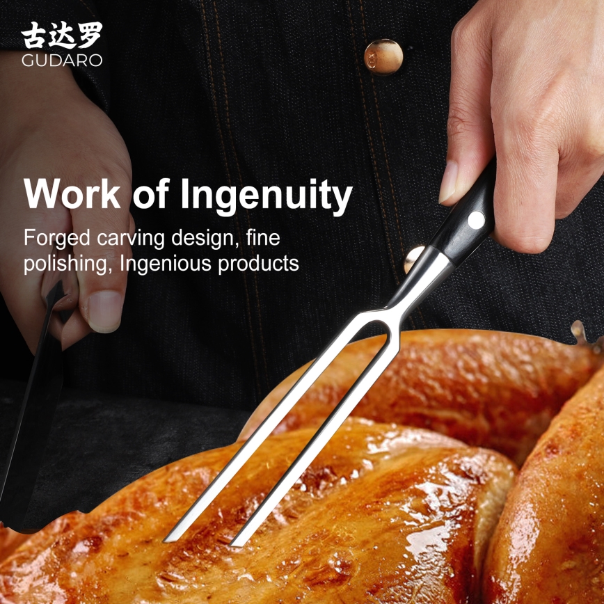 Gudaro - Widelec kuchenny MIYABI czarny/pakkawood