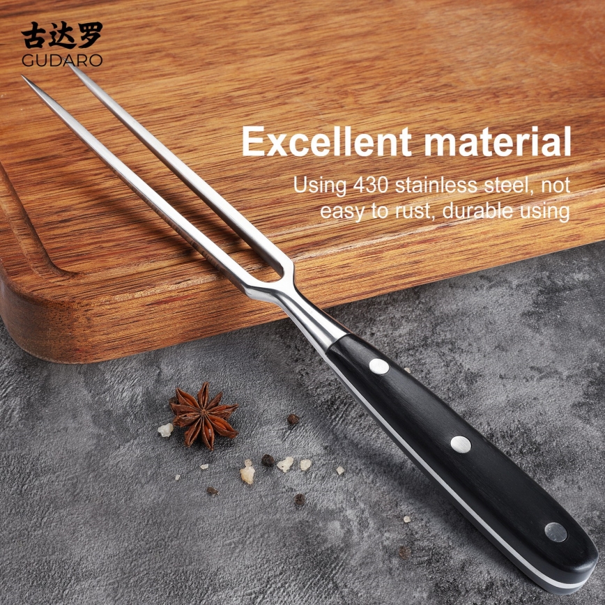 Gudaro - Widelec kuchenny MIYABI czarny/pakkawood