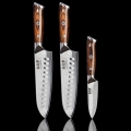 Gudaro - ZESTAW 2x damasceński nóż kuchenny Santoku FENG 7,5, 67 warstw stali, długość 18 cm + 1x GRATIS damasceński nóż kuchenny FENG 3,5, 67 warstw stali, długość 9,5 cm