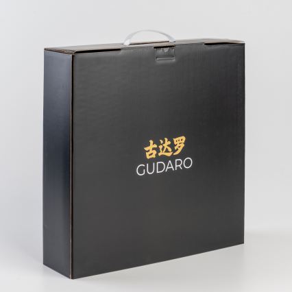Gudaro - ZESTAW 5x damasceńskich noży kuchennych SHIRO + stojak na noże i nożyce do drobiu
