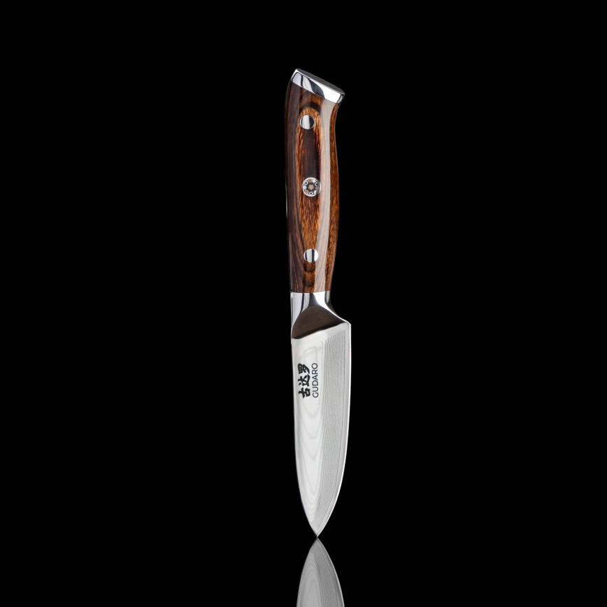 Gudaro - ZESTAW 1x damasceński nóż szefa kuchni FENG 8, 67 warstw stali, długość 20 cm + 1x damasceński nóż kuchenny Santoku FENG 7,5, 67 warstw stali, długość 18 cm + 1x GRATIS damasceński nóż kuchenny FENG 3,5, 67 warstw stali, długość 9,5 cm