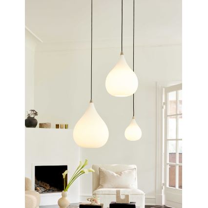 Halo Design 407931 - Lampa wisząca na przewodzie DROPS 1xE27/40W/230V Ø 30 cm biały/matowy chrom