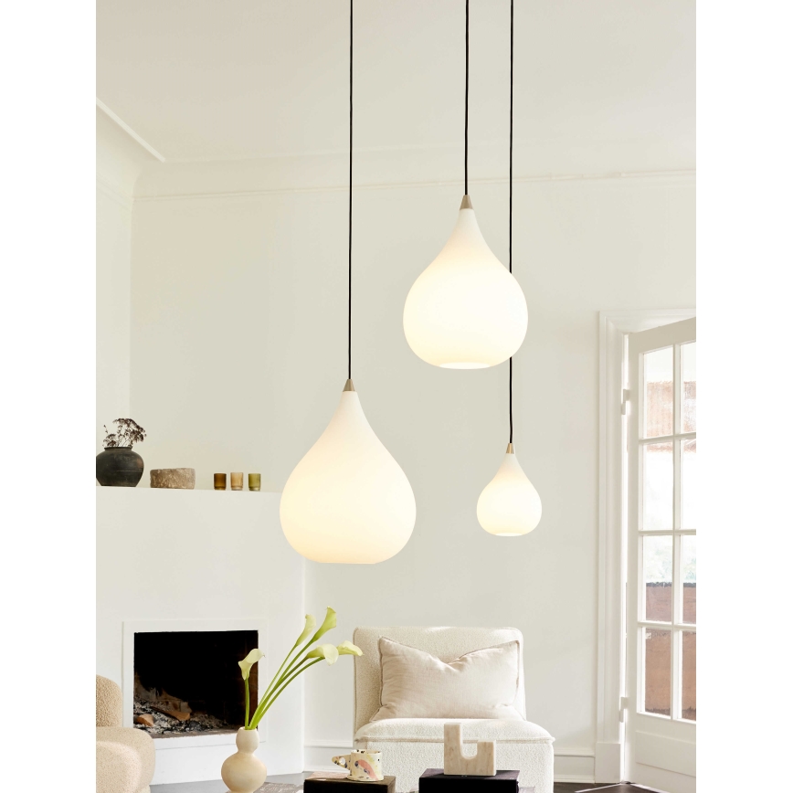 Halo Design 407931 - Lampa wisząca na przewodzie DROPS 1xE27/40W/230V Ø 30 cm biały/matowy chrom