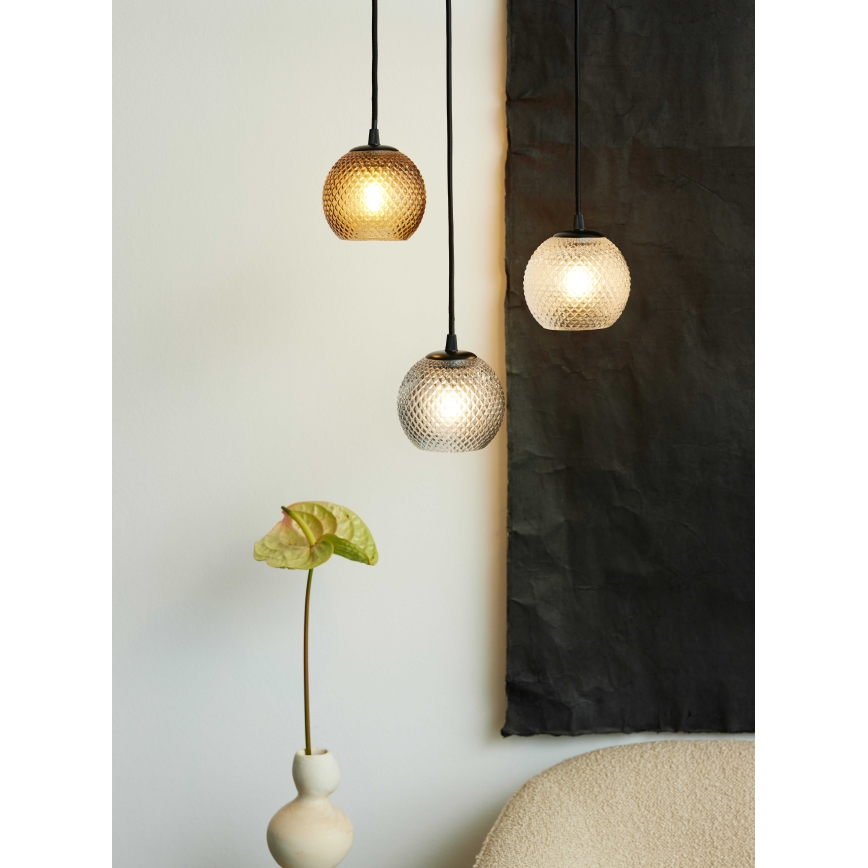 Halo Design 718368 - Żyrandol na lince NOBB 1xE27/40W/230V średnica 22 cm przydymiony brąz