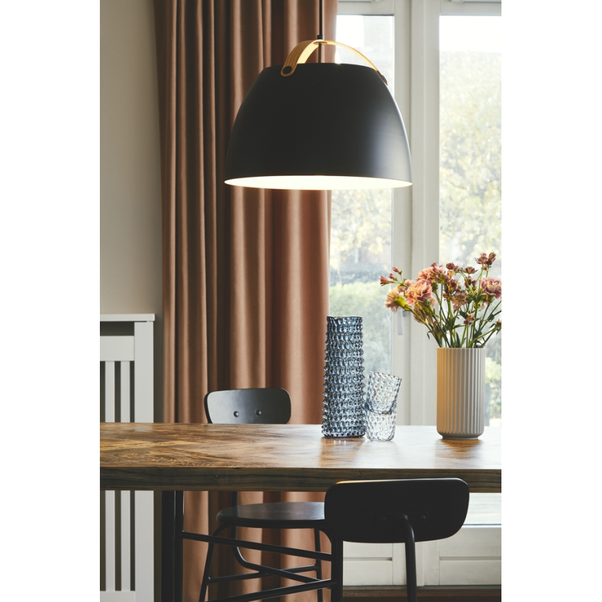 Halo Design 734887 - Lampa wisząca na lince OSLO 1xE27/40W/230V śr. 40 cm czarny/dąb