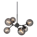 Halo Design 736553 - Lampa wisząca na przewodzie ATOM 6xG9/28W/230V śr. 45 cm czarny/dymiony