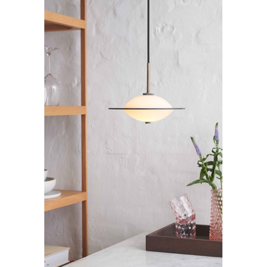 Halo Design 743599 - Żyrandol na lince ORBIT 1xG9/7W/230V Ø 24 cm biały/mosiężny/przydymiony szary
